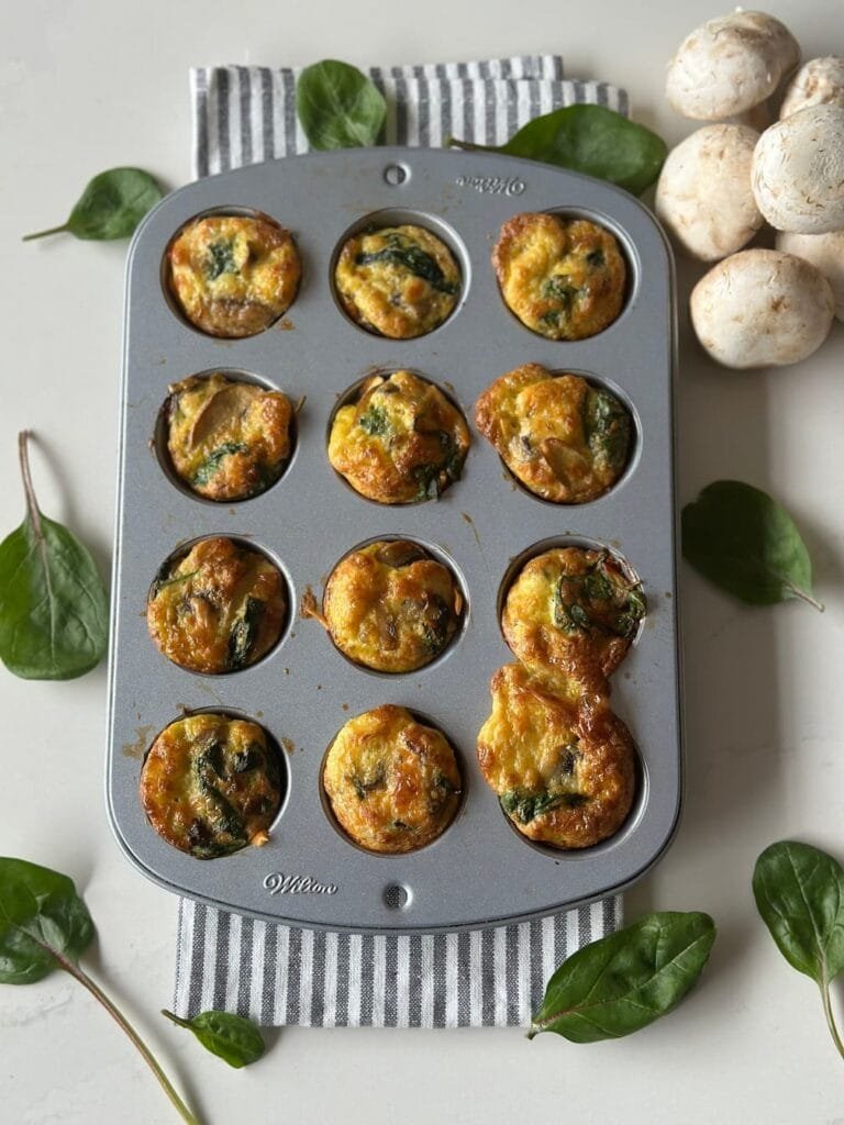 Muffins de Espinaca Baby y Champiñones recetas